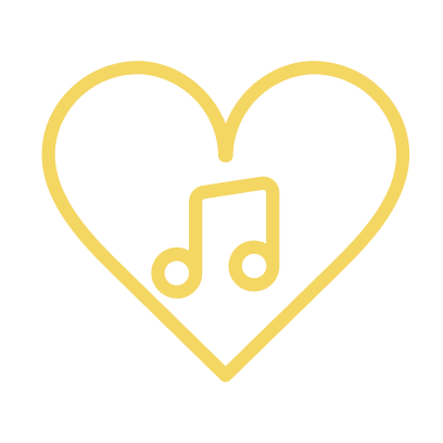Heart with music note icon