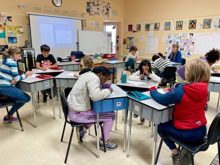 Students engaged in classroom learning activities.