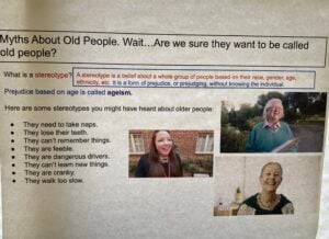 Challenging stereotypes about older people with smiling individuals.