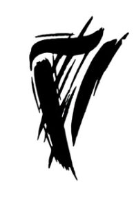Abstract black brushstroke art on white background.