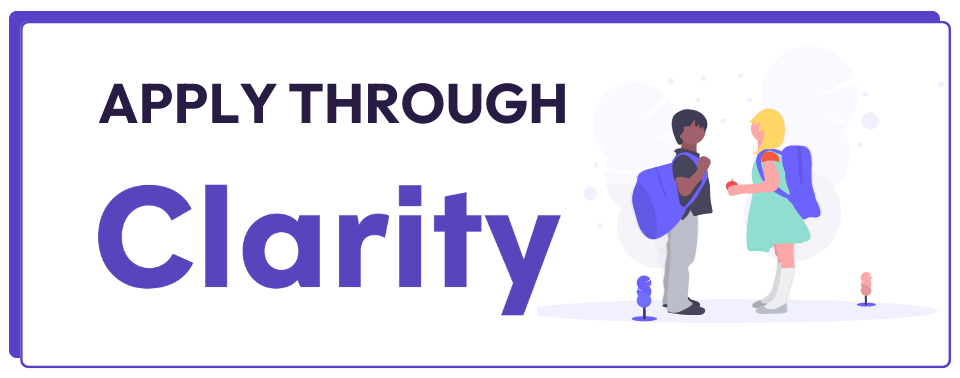 Apply through Clarity illustration with two students.