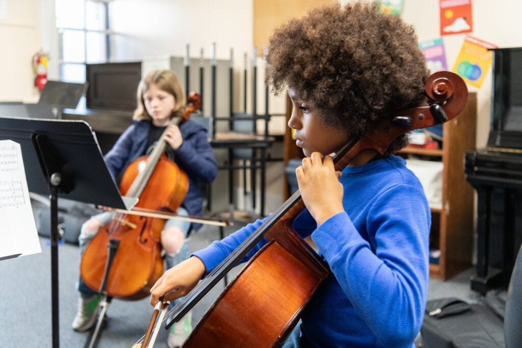 Crowden students play in a chamber ensemble